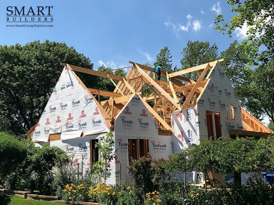 Arlington Heights Custom Home In Progress Framing SMART Builders